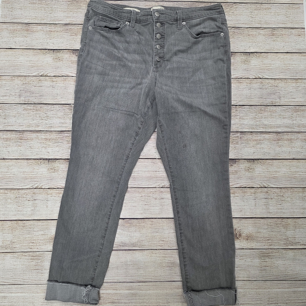 Universal Thread‎ High Rise Skinny Gray Cuffed Jeans 16/33R